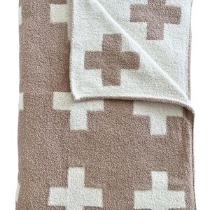 Phufy® Bliss Blanket, Tan/White Cross